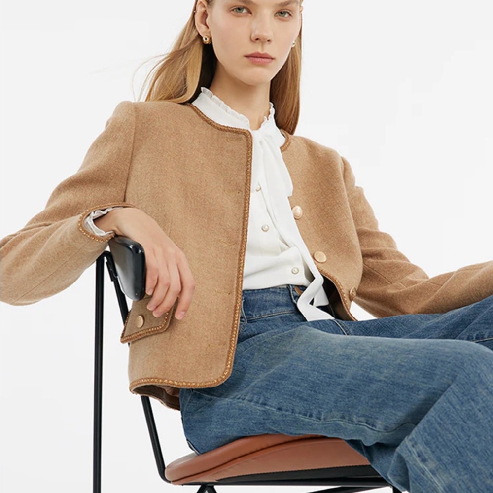 GOELIA Tan Women's Jacket - Picture 4 of 13